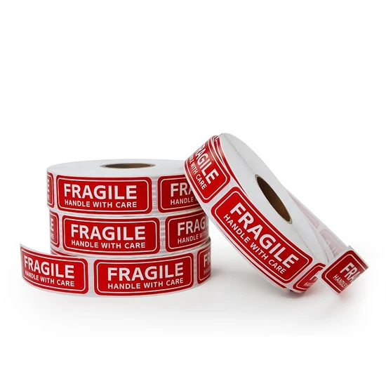 Custom Printing 2"X3" 500 Labels/Roll Fragile Handle with Care Warning Sticker for Packing Thank You Shipping Fragile Label